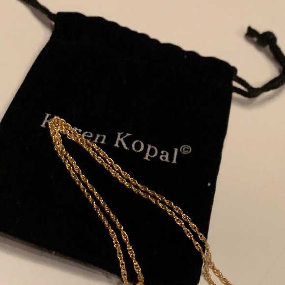 Keren Kopal Costume Necklace Gold Tone Enamel Green Egg Crystals New In Pouch - Picture 7 of 8